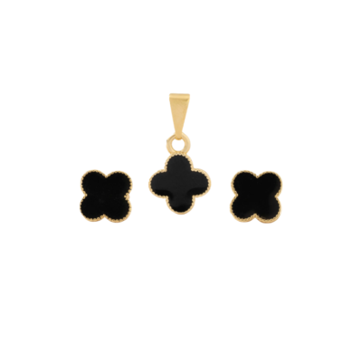 CONJUNTO CLOVER NEGRO 1 CM