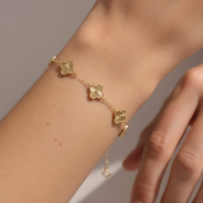 Pulseras Clover Oro + Extensor